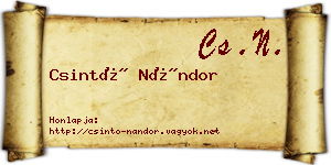 Csintó Nándor névjegykártya